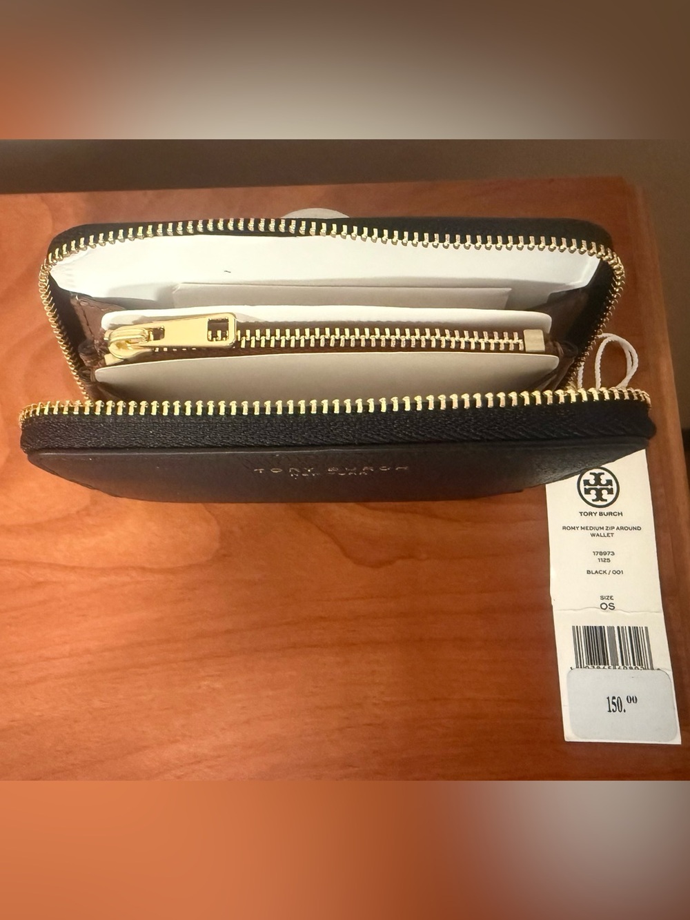 Tory Burch Romy Pebbled Leather Zip Wallet  Retail $150 NWT - Picture 8 of 11